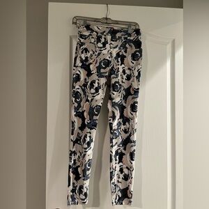 Spanx Jean-ish Ankle Leggings Woman Small Petite Floral Athletic Shape Wear Pant